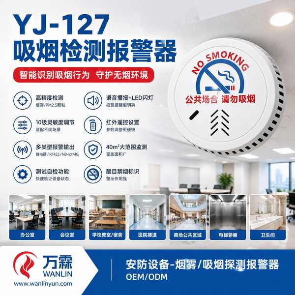 济南医院禁烟报警器哪家好?无烟医院控烟系统方案与源头厂家直供指南